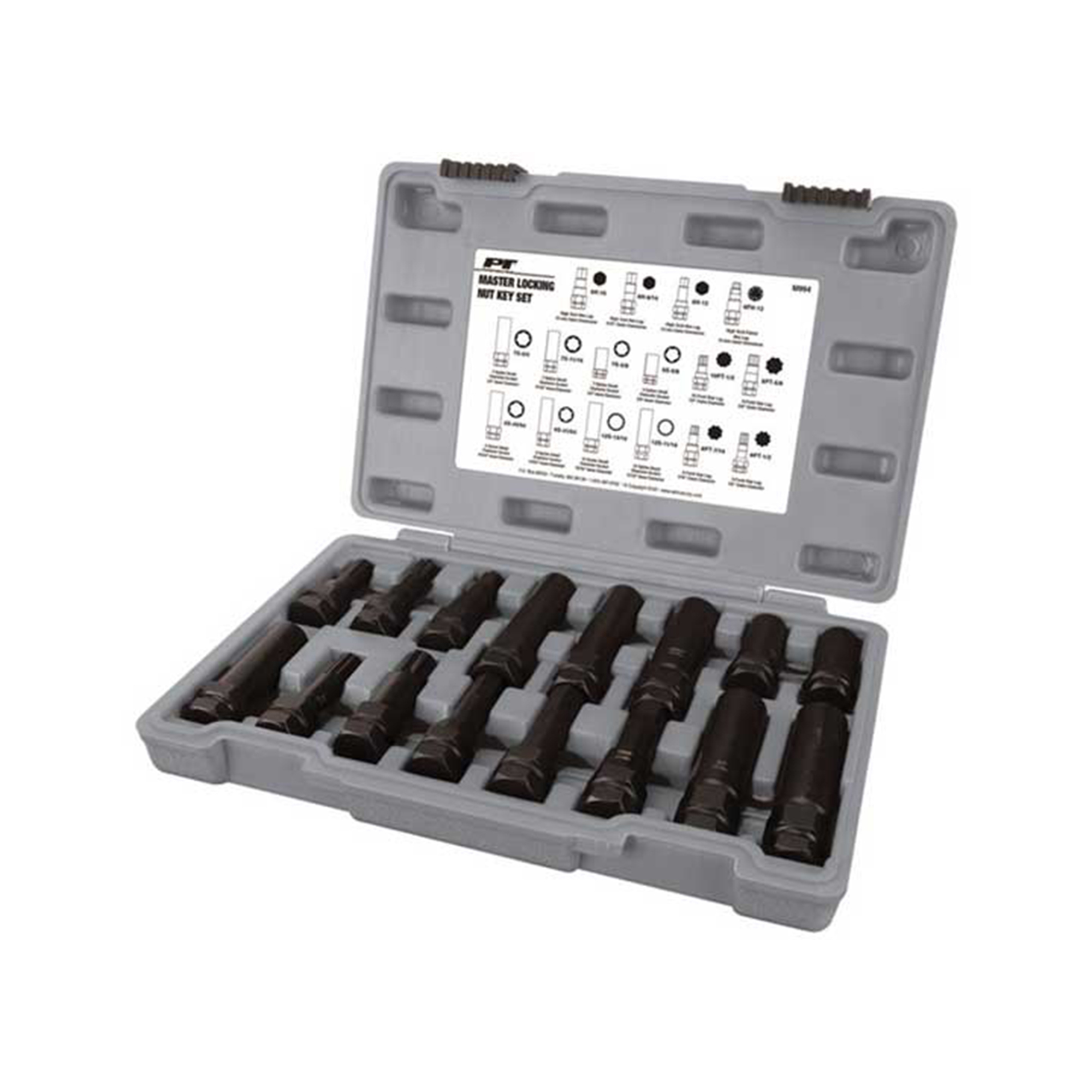 Performance Tool Locking Lug Nut Master Key Set — 16 Keys, Chrome Vanadium Steel, Black Oxide Finish, Double Hex-Head Design, Model# PRTM994